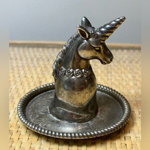 Vintage Silver plated ring/jewelry holder made in Hong Kong 1980s